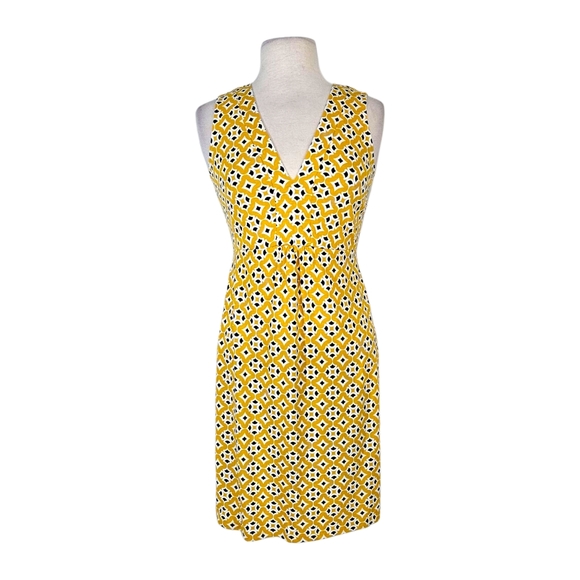 Boden Yellow Geometric Print Dress - Picture 1 of 7